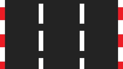 Three Lane Moving Road Animation, Race Track Moving Animation from Top View, 2D Vertical Race Road Animation for Games, Music, Videos, Race Road Animation - Powered by Adobe