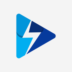 Electric Video Logo Icon Design vector Element