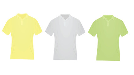Yellow, grey and green t shirt. vector