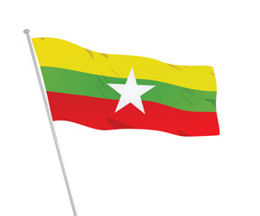 Myanmar  national flag. vector illustration