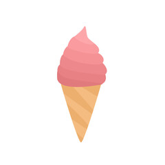 illustration of an ice cream cone on a white background.Print printing on clothes, goods, textiles, tablecloths, dishes, clothes.
