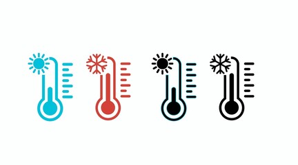 Thermometer Icon Set. Vector isolated editable set of Thermometer illustrations