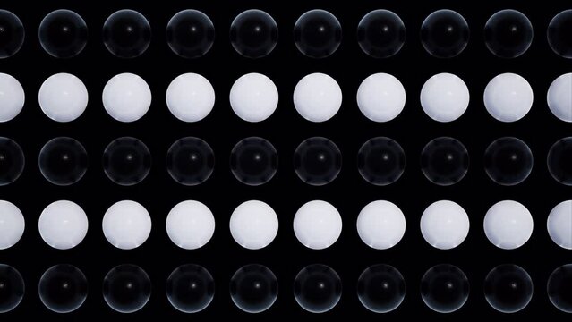 Black and White Sphere Array Alpha Loop Top View