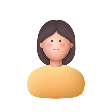 Woman avatar. 3d vector people character illustration. Cartoon minimal style.
