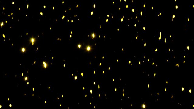 Rising Yellow Glitter Light Particles