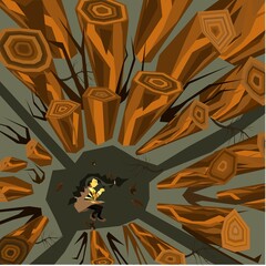 Stop deforestation, stop cutting down trees, save trees, earth day, save the planet, save the earth, conceptual vector illustration