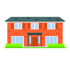 Country residential house, cottage or private house. Residential property isolated on a white background.
