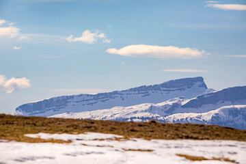 Fototapeta premium Ifen - Frühling - Alpen - Walsertal - Berg - Schnee