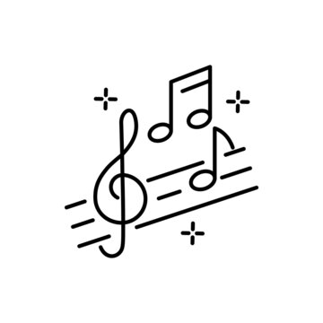 Music notes icons set. Black notes symbol on white background. Musical key signs. Vector symbols on white background