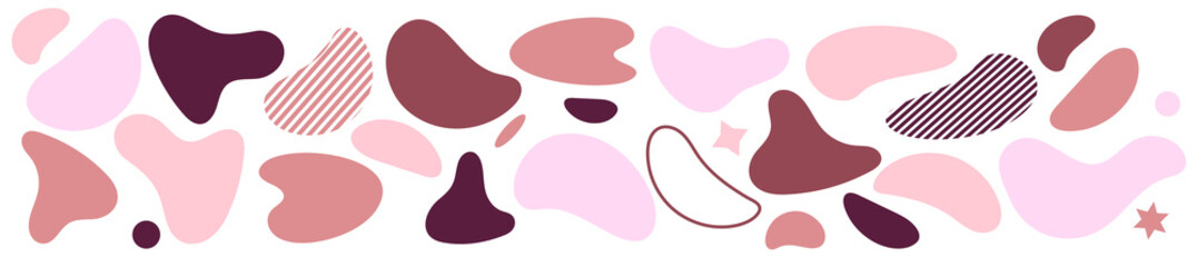 Abstract blotch shape. Liquid shape elements. Set of modern graphic elements. Fluid dynamical colored forms banner. Gradient abstract liquid shapes. Vector illustration.	