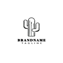cactus logo design template icon black isolated vector illustration