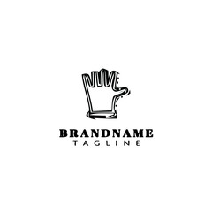 glove logo cartoon design template icon black isolated vector