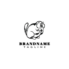 gopher animal logo design template icon vector illustration