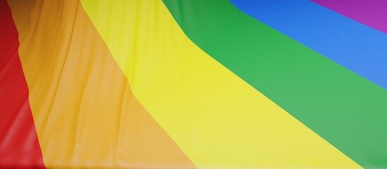 Rainbow flag, LGBT Gay pride symbol background texture, LGBTQ community rights. 3d render