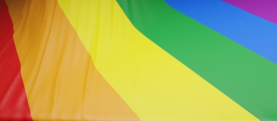Fototapeta premium Rainbow flag, LGBT Gay pride symbol background texture, LGBTQ community rights. 3d render