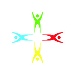 people comunity logo icon simple modern