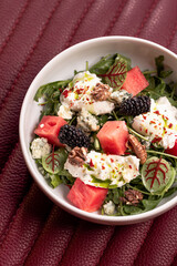 Refreshing Tropical Fruit Salad with Shrimp and Salmon