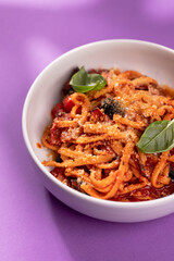 Delectable Pasta on Colorful Platters