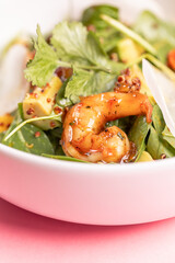 Refreshing Tropical Fruit Salad with Shrimp and Salmon