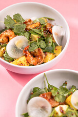 Refreshing Tropical Fruit Salad with Shrimp and Salmon