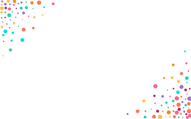 Multicolored Rain Flying Vector White Background.