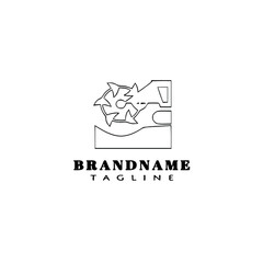 gold rush logo cartoon design template icon black isolated vector illustration