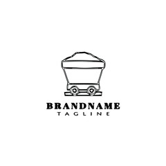 gold rush logo cartoon design template icon black isolated vector illustration