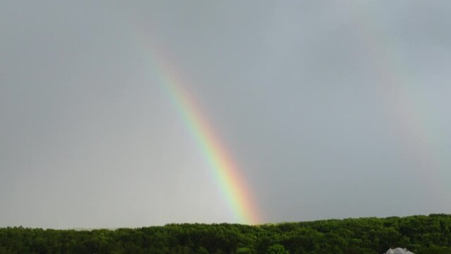 Rainbow in the sky after rain.