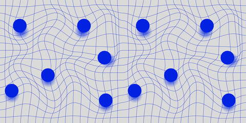 Pattern with grid and circles. The pattern in light grey and blue colours.   For banners, covers, backgrounds, poster art, textile design, decorative prints, invitation letters, packaging etc.