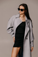fashion model wearing sunglasses, model posing in sunglasses sexy women posing in the studio