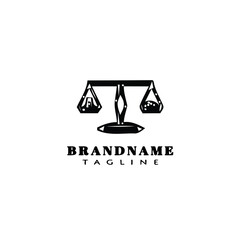 court decision logo cartoon icon design template vector