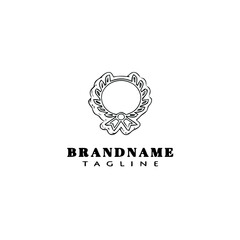 wreath logo cartoon icon design template black isolated vector illustration