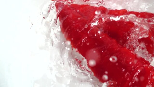 Juicy Capi pepper. Slow motion.