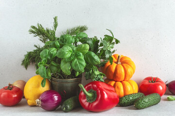 Fresh raw organic vegetables