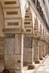 arched portico and building of the University of Extremadura in Badajoz