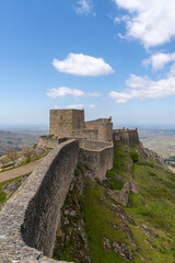 Fototapeta na wymiar vertical view of the historic 9th-century Moorish castle in Marvao