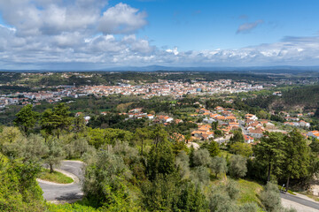 Fototapeta na wymiar high angle view of the town of Ourem in the Alentejo region of Portugal