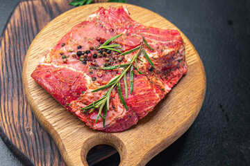 pork raw steak meat beef fresh meal food diet snack on the table copy space food background keto or paleo diet