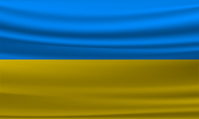 Vector realistic illustration of Ukrainian flag. National flag of Ukraine