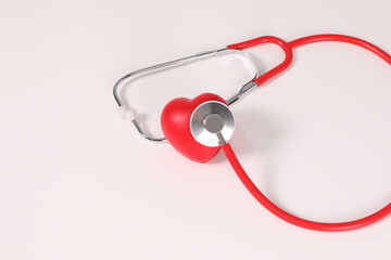 stethoscope, heart examination, medical equipment, doctor using auscultation, pasted on white background