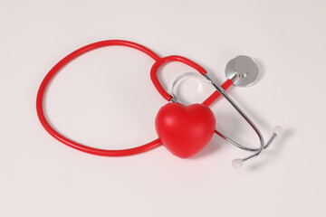 stethoscope, heart examination, medical equipment, doctor using auscultation, pasted on white...