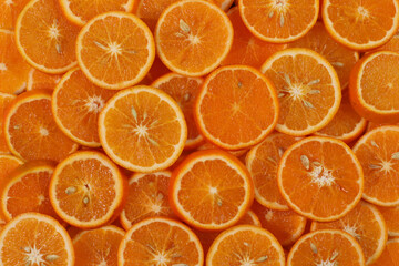 oranges, healthy fruit, mandarin oranges, vitamin C, multi orange background, halved oranges