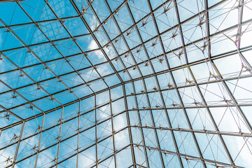 Glass roofed of building