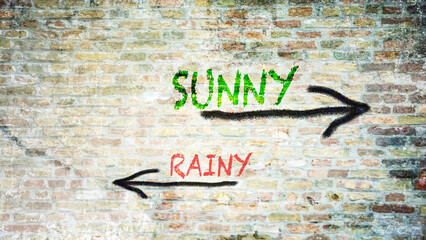 Street Sign Sunny versus Rainy