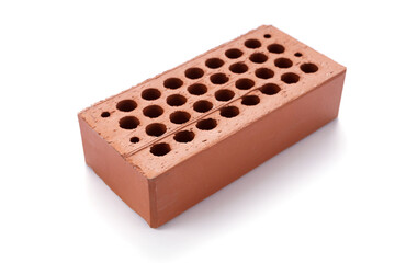 Cement brick isolated at white background. Construction brick