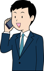 電話をかける男性ビジネスマン