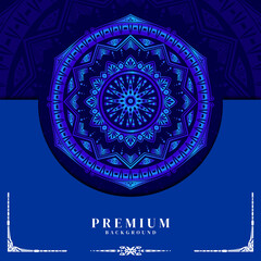 elegant arabic engraving elements in glossy blue
