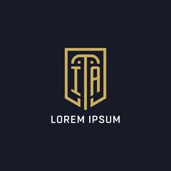 Initial IA shield logo luxury style, Creative company logo design