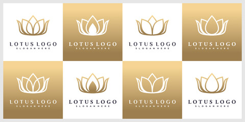 Set lotus icon logo desig with creative concept