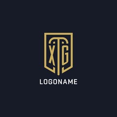 Initial XG shield logo luxury style, Creative company logo design